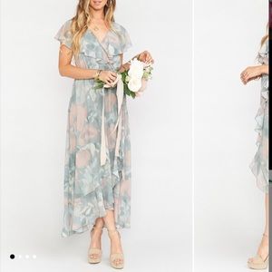 Show Me Your Mumu Jess Ruffle Dress Sage Floral